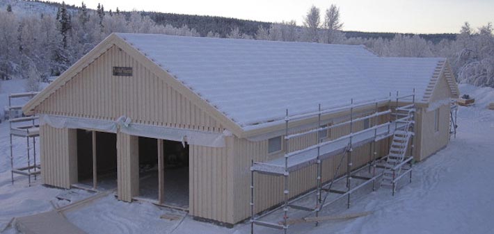 Enplanshus med garage i vinkel till Kiruna